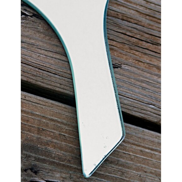 Art Deco Frameless Vanity Hand Mirror Abstract Atomic Backing c.1930s-1940s - Picture 5 of 13